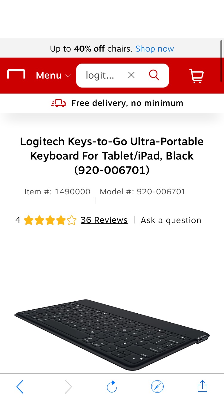 Logitech Keys-to-Go便携无线键盘