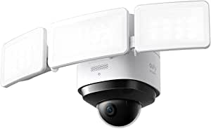户外摄像头eufy security Floodlight Cam 2 Pro, 360-Degree Pan and Tilt Coverage, 2K Full HD, Smart Lighting