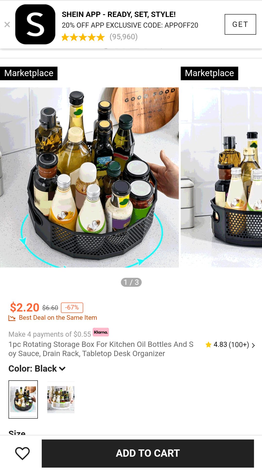 1pc Rotating Storage Box For Kitchen Oil Bottles And Soy Sauce, Drain Rack, Tabletop Desk Organizer | SHEIN USA