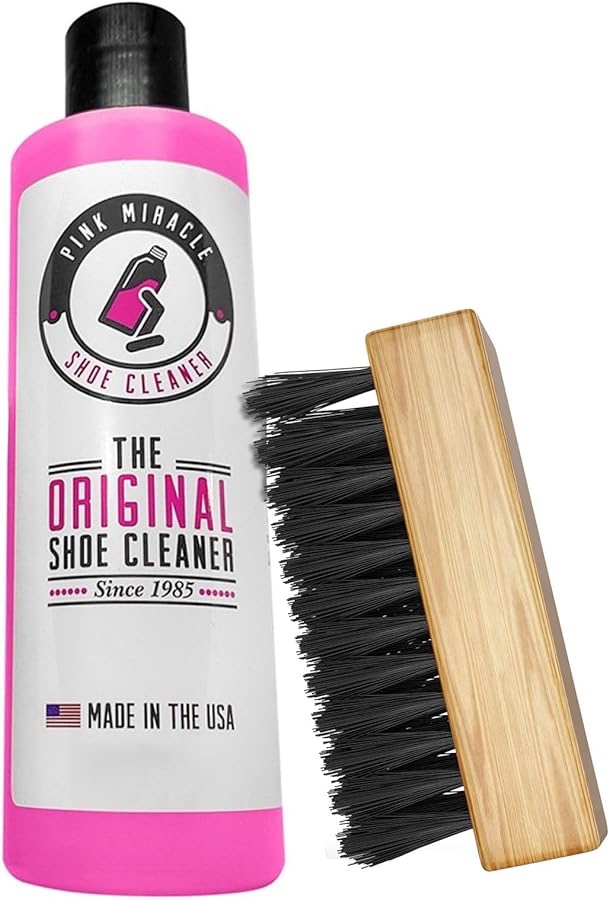 Amazon.com: Pink Miracle Shoe Cleaner Kit 8oz Bottle Fabric Cleaner For Leather, Whites, and Nubuck Sneakers : Clothing, Shoes & Jewelry