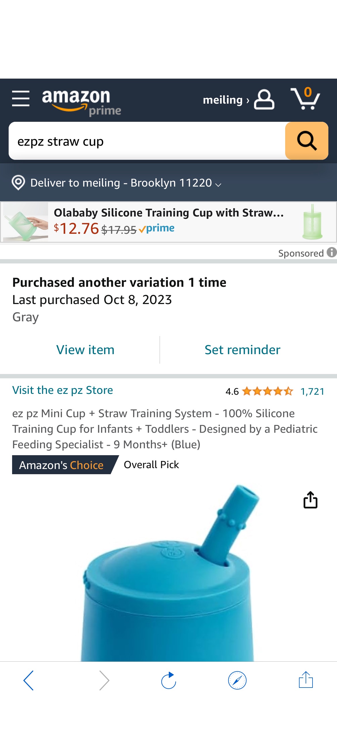 Amazon.com: ez pz Mini Cup + Straw Training System - 100% Silicone Training Cup for Infants + Toddlers - Designed by a Pediatric Feeding Specialist - 9 Months+ (Blue) : Baby