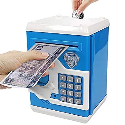 保险箱造型儿童电子存钱罐，多种颜色可选，可设密码