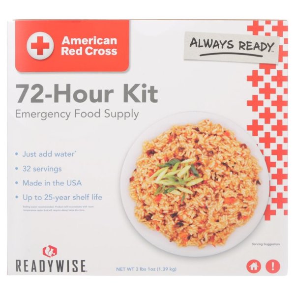 Ready Wise American Red Cross 72 Hour Emergency Preparedness Freeze Dried Food Supply, 32 Servings