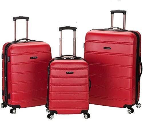 Rockland Melbourne Hardside Expandable Spinner Wheel Luggage, Red