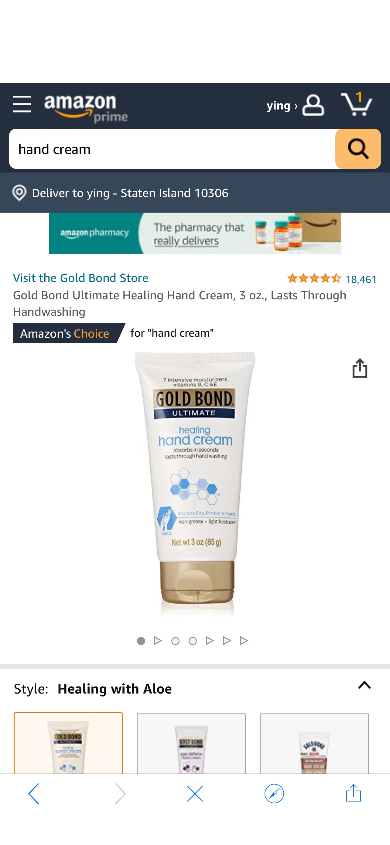 Amazon.com: Gold Bond Ultimate Healing Hand Cream, 3 oz., Lasts Through Handwashing