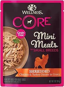 Natural Grain Free Small Breed Mini Meals Wet Dog Food, Shredded Chicken & Turkey Dinner in Gravy, 3-Ounce Pouch (Pack of 12)