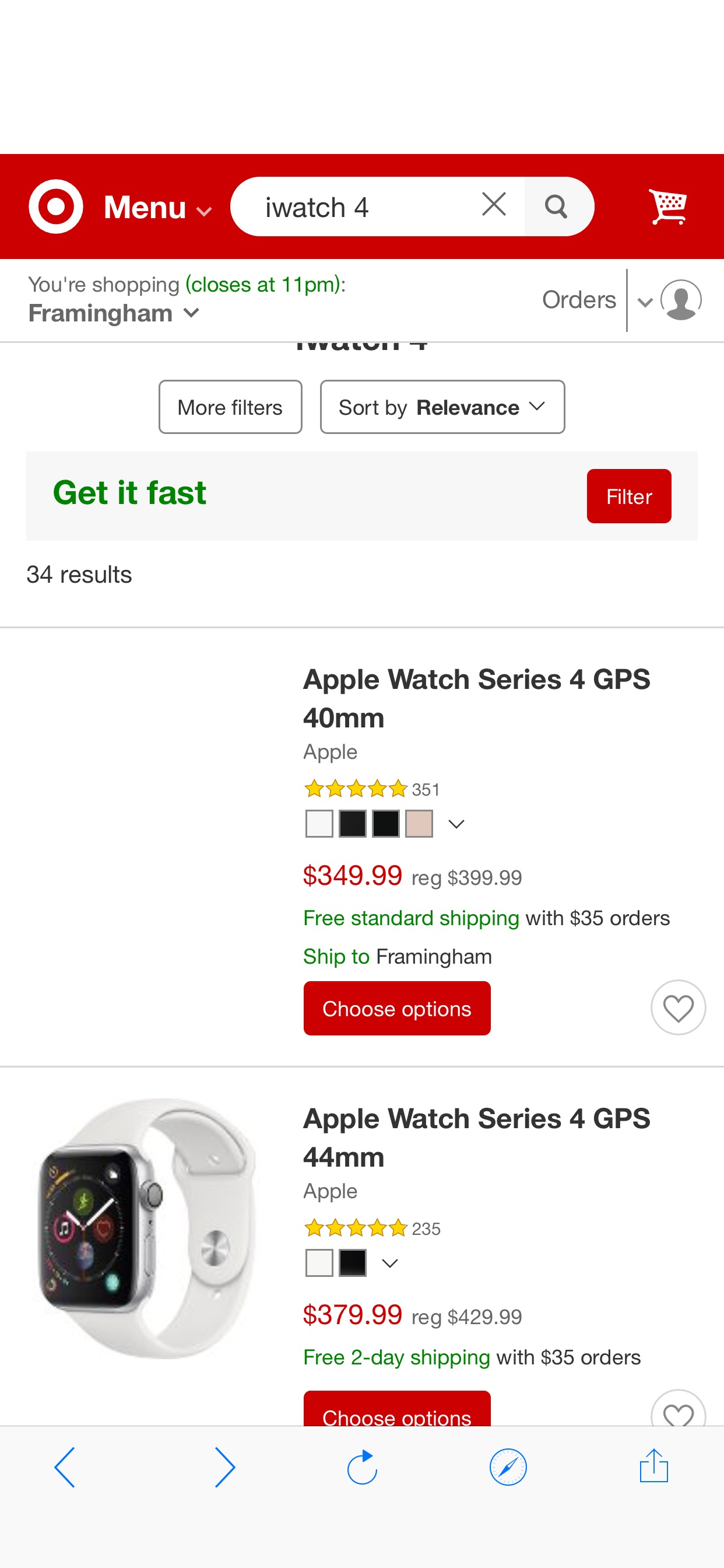 Iwatch 4 : Target 现有iWatch 4 降价