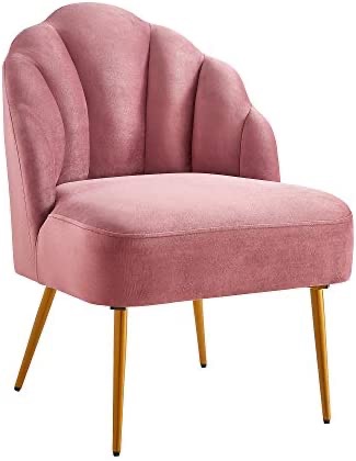 Amazon.com: Amazon Brand – Rivet Sheena Glam Tufted Velvet Shell Chair, 23.5'W, Rose : Home & Kitchen