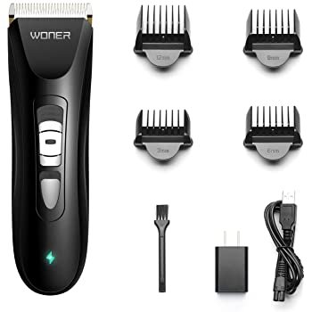WONER Hair Clippers, Cordless Hair Trimmers,8-Piece Hair Cutting Kits for Family IPX7 Waterproof