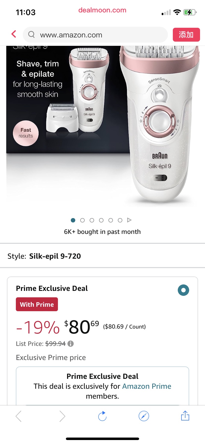 Amazon.com: Braun Epilator Silk-épil 9 9-720, Hair Removal Device, Epilator for Women, Wet & Dry, Womens Shaver & Trimmer, Cordless, Rechargeable女士电动剃毛刀