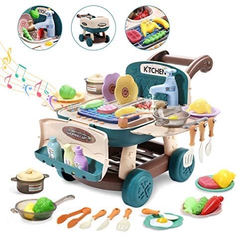 CUTE STONE Play Kitchen Mini Shopping Cart Toy