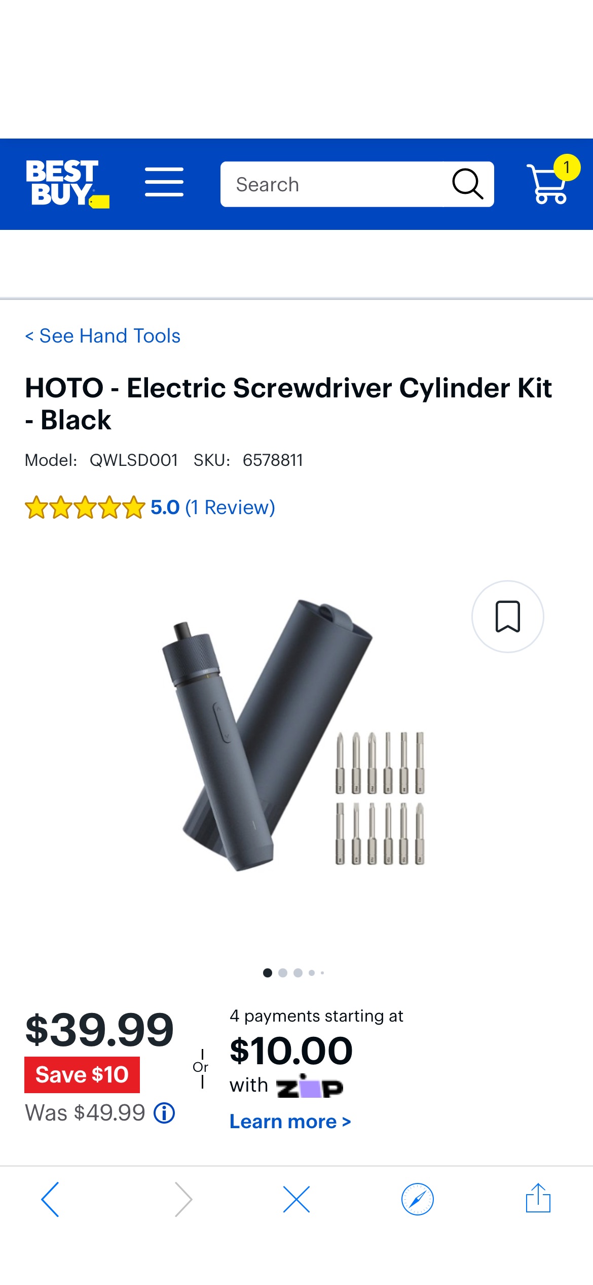 HOTO Electric Screwdriver Cylinder Kit Black QWLSD001 - Best Buy