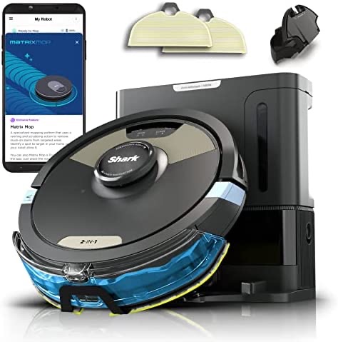 Amazon.com - Shark AV2610WA AI Ultra 2in1 Robot Vacuum & Mop with Sonic Mopping, Matrix Clean, Home Mapping, HEPA Bagless Self Empty Base, CleanEdge Technology, for Pet Hair, Wifi, Works with Alexa, Black/Gold -