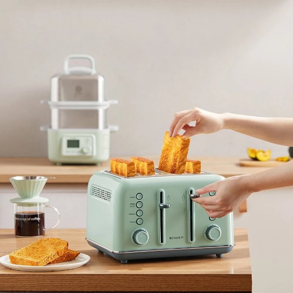 Buydeem 4-Slice Toaster Cozy Greenish DT-6B83G - Buydeem