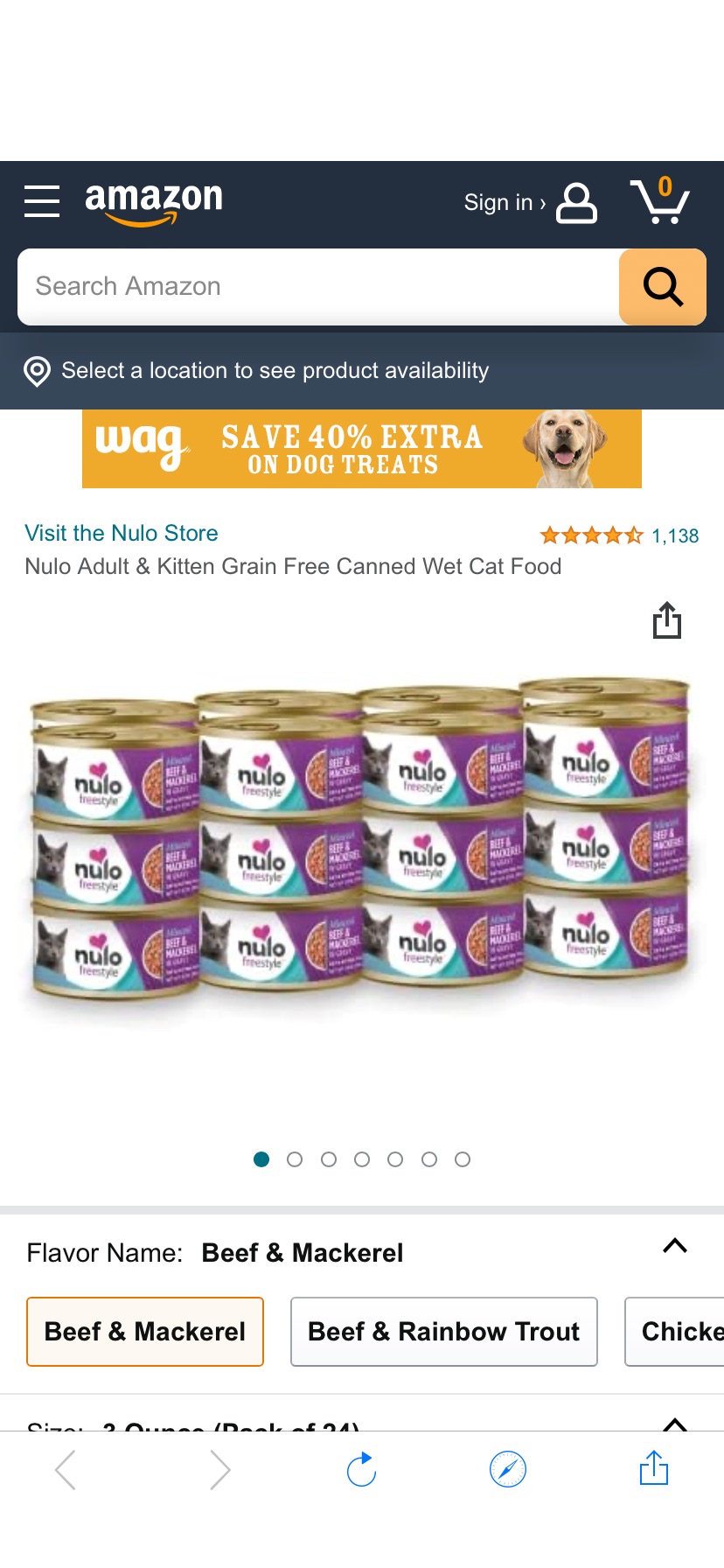 Amazon.com : Nulo Adult & Kitten Grain Free Canned Wet Cat Food (Beef & Mackerel Recipe, 3 Oz, Case of 24) : Pet Supplies