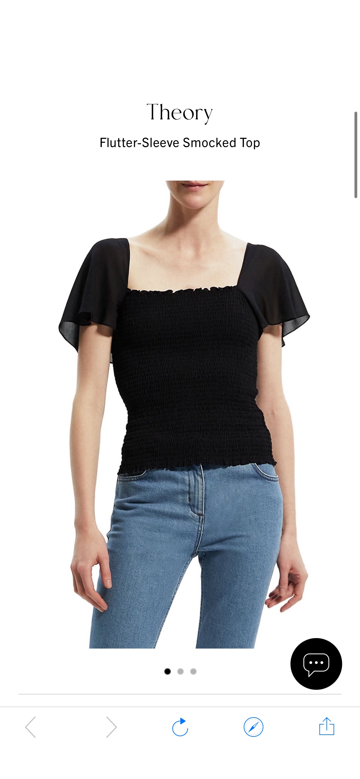Shop Theory Flutter-Sleeve Smocked Top | Saks Fifth Avenue