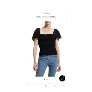 $132.75 Shop Theory Flutter-Sleeve Smocked Top | Saks Fifth Avenue