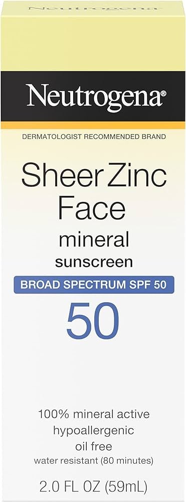 Neutrogena Sheer Zinc Oxide Dry-Touch Face Sunscreen with Broad Spectrum SPF 50