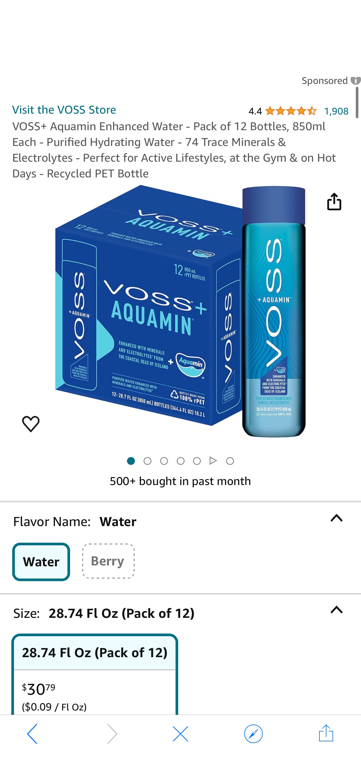 Amazon.com: VOSS+ Aquamin Enhanced Water - Pack of 12 Bottles, 850ml Each - Purified Hydrating Water - 74 Trace Minerals & Electrolytes - Perfect for Active Lifestyles, at the Gym & on Hot Days - Recy