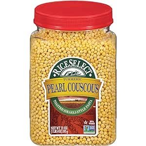 RiceSelect Pearl Couscous with Turmeric, Israeli-Style Wheat Couscous Pasta, Non-GMO, 21-Ounce