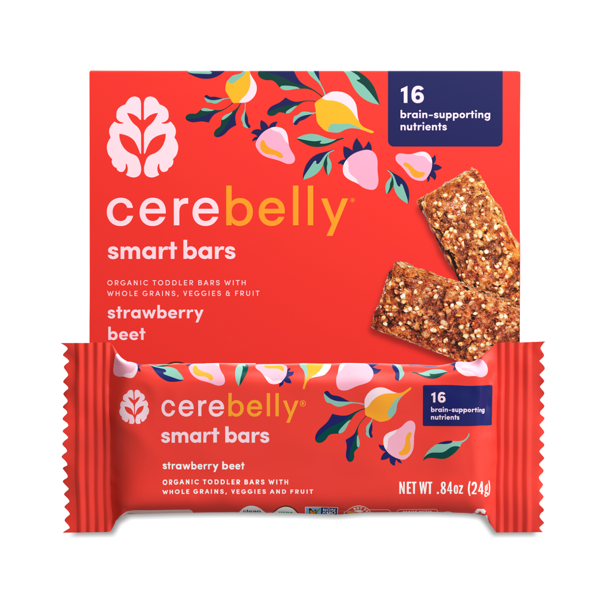Cerebelly Smart Bar, Organic Strawberry &amp; Beet | Thrive Market