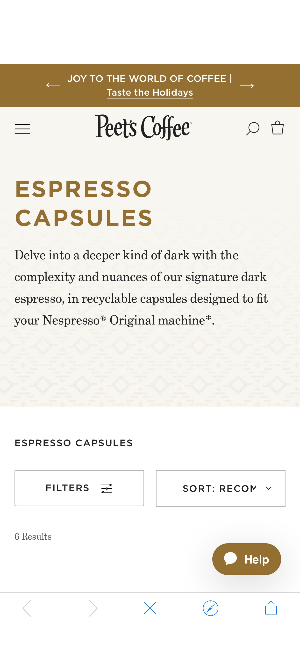 Espresso Capsules | Peet's Coffee 咖啡胶囊