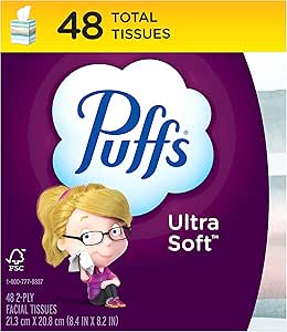 Puffs Ultra Soft 盒装面巾纸 48 Tissues Per Box 