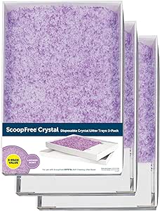 Amazon.com : PetSafe ScoopFree Crystal Cat Litter Tray Refills – Lavender Scent, 3-Pack – Disposable Tray – Includes Leak Protection &amp; Low Tracking Litter – Absorbs Odors on Contact : Pe