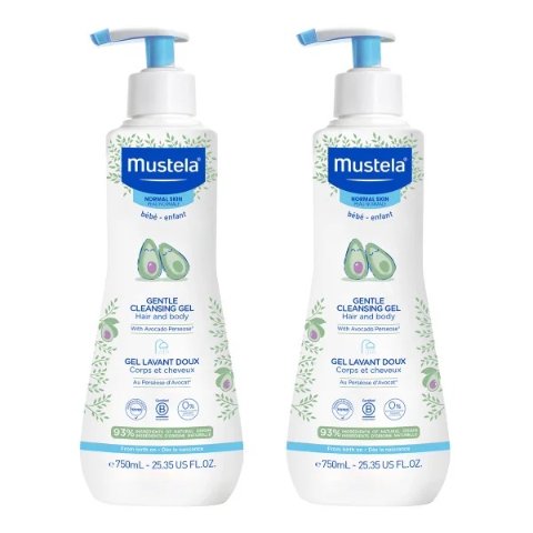 Mustela Baby Gentle Cleansing Gel - Baby Hair & Body Wash Tear-Free Formula, 25.35 fl oz, 2-pack