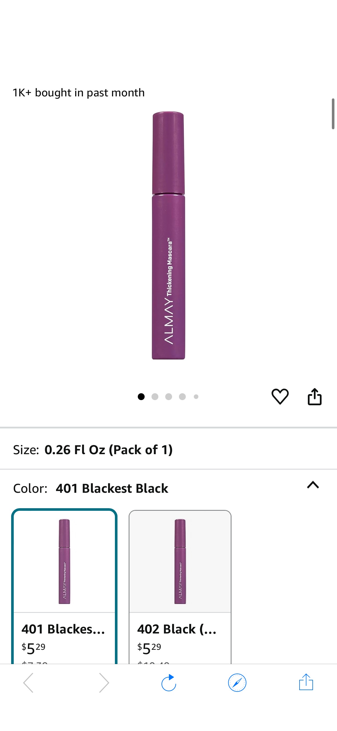 Amazon.com : Almay Mascara, Thickening, Volume & Length Eye Makeup with Aloe and Vitamin B5, Hypoallergenic-Fragrance Free, Ophthalmologist Tested, 401 Blackest Black : Beauty & Personal Care