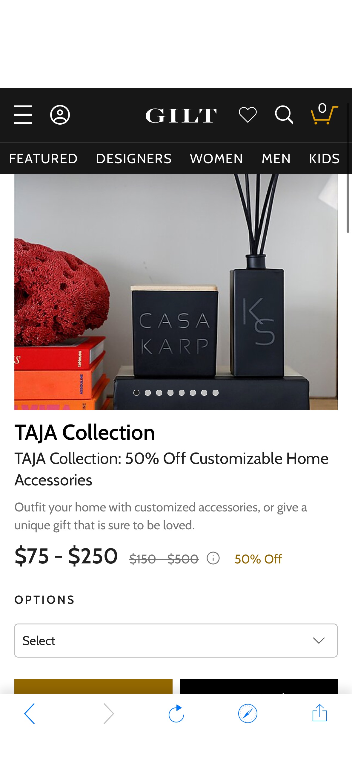 TAJA Collection: 50% Off Customizable Home Accessories / Gilt