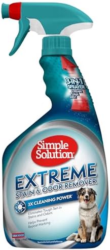 Amazon.com: Simple Solution Extreme Pet Stain And Odor Remover, Enzymatic Cleaner With 3X Pro-Bacteria Cleaning Power, 32 Ounces : Pet Supplies