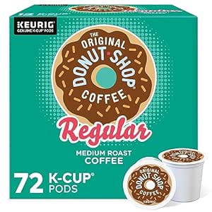 Amazon.com: The Original Donut Shop Regular Keurig Single-Serve K-Cup Pods, Medium Roast Coffee, 12 Count (Pack of 6), Total 72 Count : The Original Donut Shop: Grocery &amp; Gourmet Food