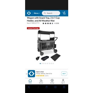 $449 WONDERFOLD W4 OG Quad Wagon with Snack Tray, 2 in 1 Cup Holder, and All Weather Mat - Sam s Club