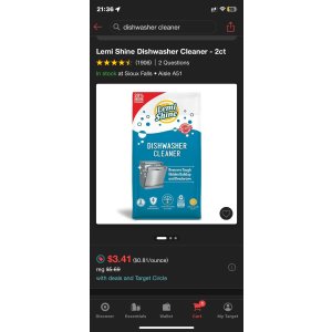 $3.41 Lemi Shine dishwasher cleaner 40% off