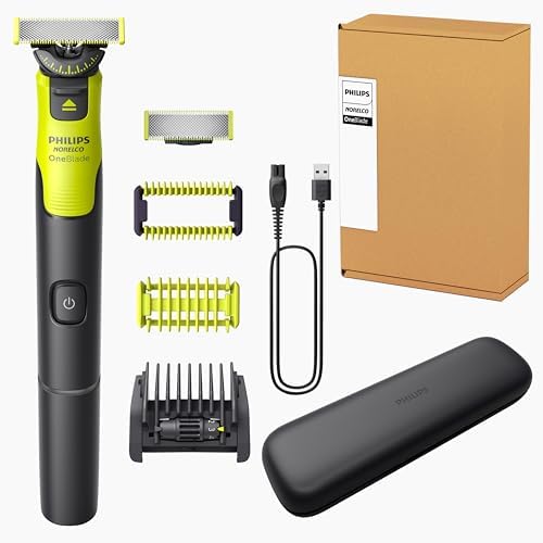 Amazon.com: Norelco Philips OneBlade 360 with Connectivity Hybrid Face + Body, Electric Beard Trimmer, Shaver &amp; Body Groomer with 360 Blade Tech, 1x360 Blade, 5-in-1 Comb, Body Kit, Trav