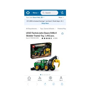 $173.98 LEGO Technic John Deere 948L-II Skidder Tractor Toy, 1,492 pcs. - Sam s Club