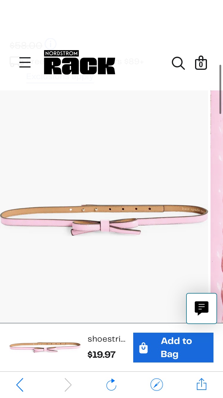 Kate Spade New York shoestring bow leather belt | Nordstromrack