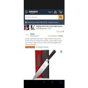 $25.99 Amazon.com: imarku Japanese Chef Knife - Sharp Kitchen Knife 8 Inch Chef s Knives HC Steel Paring Knife, Unique Gifts for Men and Women, Gifts for Mom or Dad, Kitchen Gadgets with Premium Gift Box: Ho