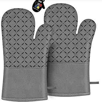 Amazon.com: IXO Oven Mitts, Oven Gloves Heat Resistant 500°F with Non-Slip Silicone Surface Pot Holders, Kitchen Mitt with Soft Cotton Lining for Baking, Cooking, BBQ, Grey, 1 Pair : Home & Kitchen