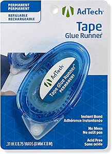 Amazon.com: Crafter&#x27;s Tape Permanent Glue Runner-.31&quot;x8.75 Yards : Office Products