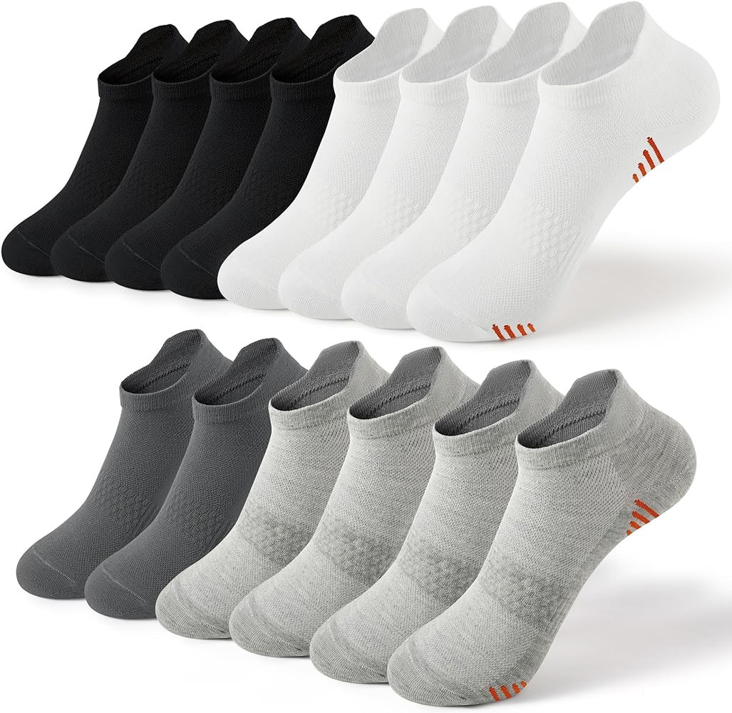 Honeysea Womens Ankle Socks - Women's Socks Womens White Socks Low Cut Socks Women Compression Ankle Socks for Women Golf Socks, BK W LGY DGY S at Amazon Women’s Clothing store