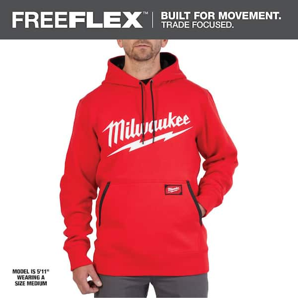 Milwaukee Men's Large Red Midweight Long-Sleeve Pullover Hoodie 352R-L - The Home Depot