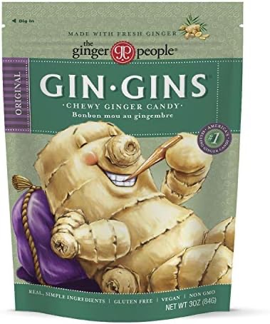 Amazon.com: GIN GINS Original Ginger Chews – Natural Fresh Ginger Candy by The Ginger People – Individually Wrapped Healthy Candy – Original Flavor – 3oz Bag (Pack of 1)