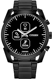 Amazon.com: Citizen CZ Smart PQ2 42mm Hybrid Black Smartwatch with YouQ wellness app featuring IBM Watson® AI and NASA research, Bluetooth, HR, Activity Tracker, 18-day battery life : Electronics