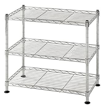 Amazon.com: Muscle Rack WS181018-C Steel Adjustable Wire Shelving, 3 Shelves, Chrome, 18&quot; Height, 18&quot; Width, 264 lb. Load Capacity : Home &amp; Kitchen