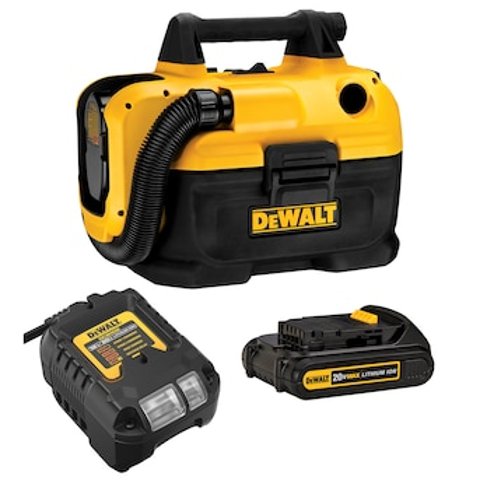 DEWALT 20-volt Max 2-Gallon 无绳干湿两用吸尘器套装