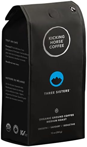 Amazon.com: Three Sisters, Kicking Horse Coffee, Medium Roast, Ground, 10 oz - Certified Organic, Fairtrade, Kosher Coffee