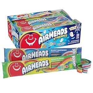 Airheads Xtremes Belts, Halloween Trick or Treat Sweetly Sour Candy 2 oz (Pack of 18)