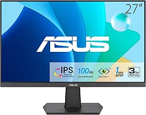 Amazon.com: ASUS 27 Inch Monitor - 1080P, IPS, Full HD, Frameless, 100Hz, 1ms, Adaptive-Sync, for Working and Gaming, Low Blue Light, Flicker Free, HDMI, VESA Mountable, Tilt - VA27EHF,Black